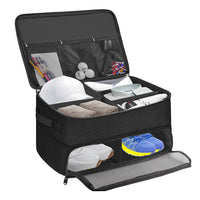 2-Layer Golf Trunk Organizer Golf Accessories Locker with Separate Compartment for Shoes Clothes Gloves