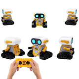 Rechargeable Gesture-Controlled Robot Toy with LED Light Effects and Remote Control Yellow