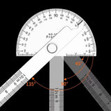 0-180 Degree Stainless Steel Protractor Angle Finder Arm Measuring Gauge Ruler Style 2