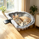 Reversible Cat Hammock for Desk with Steel Frame Gray Style 2
