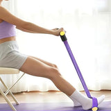 6-Tube Resistance Band Set – Ankle Puller & Foot Pedal Fitness Rope for Home Gym Purple
