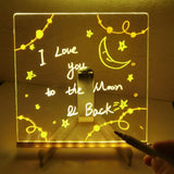 ClearLED Note Board Lighted Acrylic Dry Erase Message Board with Adjustable Stand and 7 Colorful Pens