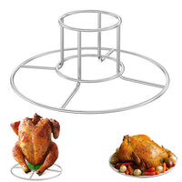 Beer Can Chicken Holder Stainless Steel Stand with Handle for Grill & Smoker Style 1