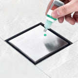 Square Shower Drain with Filter Detachable Stainless Steel Floor Drain for Shower Bathroom Silver
