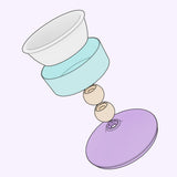 Adjustable Elevated Cat Bowl Ceramic Anti-Tip Pet Feeder Purple
