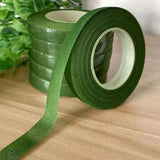 12 Pcs Floral Tape Crepe Paper for Bouquet Wrapping and Crafts Dark Green