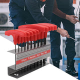 10 PCS CRV T Handle Hex Key Wrench Set with Metal Storage Stand Red