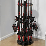 Rotating Fishing Rod Holder for Garage Floor Rack Holds Up to 16 Rods Combos for Home Tackle Shop