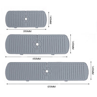 Kitchen Faucet Mat for Sink Silicone Splash Guard with Fast Drying Properties for Stone Sinks Gray