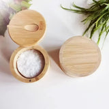 Bamboo Spice Container with Lid and Spoon for Storing Salt Pepper Sugar Herbs Small Spice Box Style 1