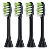 4Pcs Replacement Electric Toothbrush Heads with Dustproof Covers Compatible with Philips HY1100/1200/One Series Black