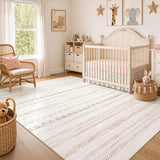 Bohemian Rug Soft Machine Washable for Bedroom Under Dining Table Home Office Beige