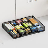 Adjustable Desktop Drawer Organizer Expandable Basket with Dividers for Home Black