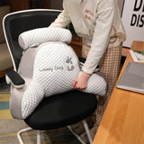 Back Rest Reading Pillow Neck Lumbar Support Pillow Chair Cushion Grey Dog