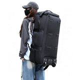 90L Oxford Rolling Travel Duffle Bag Foldable 3 Carry Modes