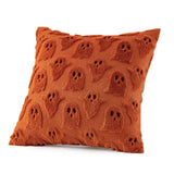 Halloween Ghost Decorative Pillow Cover Cute with Zipper for Home Office Orange