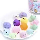 36Pcs Cute Animal Shape Soft Squeezable Toys with Storage Bucket Mochi Squishy Party Favors for Kids