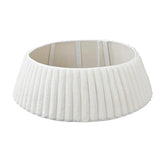 White Christmas Tree Collar with Striped Textured Pattern – Christmas Tree Skirt Base