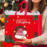 24 Pcs Christmas Halloween Gift Bags Nonwoven with Handles Red