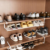 2 PCS Expandable Shoe Rack Organizer Adjustable Under Cabinet Shoe Rack