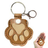 2PCS Pet Paw Shaped Key Chain – Pet Fur Storage and Memorial Gift Key Ring Camel
