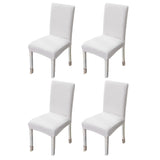 4 Pack Stretch Chair Covers Elastic Dining Chair Slipcovers White