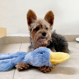 Interactive Plush Duck Dog Toy – Chew Toy for Small Dogs Blue