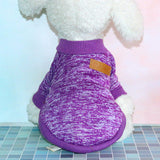Pet Puppy Dog Cat Warm Winter Sweater Vest Knitted Coat Jacket for Small Dog Purple