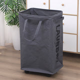 Rolling Narrow Tall Laundry Basket with Wheels for Bathroom and Laundry Room Grey