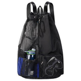 Swim Bag with Wet Pocket Mesh Drawstring Backpack for Swimming Gym Black