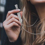 Mint Breathing Necklace with Fidget Ring for Mindful Breathing Silver