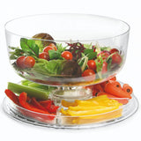6 IN 1 Modern Design Multi Functional Cake Stand & Dome Plastic Cover Salad Bowl
