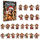 Advent Countdown Calendar – Funny Monkey Christmas Hanging Ornaments Style 2