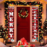 Festive Merry Christmas Door Banner with Hanging Rope Decoration