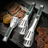 3Pcs 304 Stainless Steel Cooking Tongs for Food Salad BBQ
