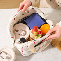 Cute Corduroy Lunch Bag Insulated Lunch Tote Bag for Work Picnic Travel Style 2