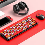 2.4GHz  Wireless Keyboard and Mouse Combo Cute Pink