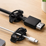 10 Pcs Adhesive Cable Clips Cord Organizer Zip Tie Mount Holder Black