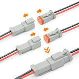 10 PCS For Deutsch DT 2 Way Pin Male/Female Electrical Connector Plug Waterproof