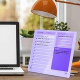 Desktop Acrylic Dry Erase Board with Stand Office Supplies Purple