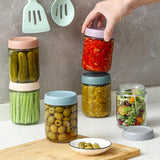 6 Pcs Overnight Oats Containers with Lids Glass jars with Airtight Lids for Snacks Yogurt