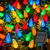 7M Solar Strawberry String Lights Waterproof Christmas LED Holiday Decor - Multicolor
