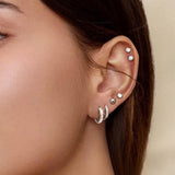 11Pairs Women’s Silver Hoop & Stud Earrings Hypoallergenic