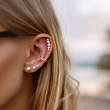 12 Pairs Studs and Hoops Set Earrings Fashion Cartilage Stackable Jewelry for Women Silver