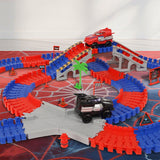 212Pcs Spider Toys Set for Boys – Spider Race Track with 2 Cars Birthday Gift