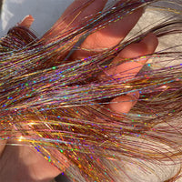 12-Piece Hair Tinsel Clip Kit Sparkly Fairy Hair Extensions for Glamorous Styling Colour Mixture