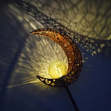 Solar Moon Stake Light Outdoor Garden Light with Crackle Glass Globe for Yard Patio Lawn