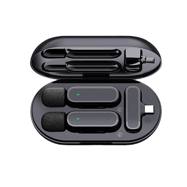 Wireless Lapel Microphone Lavalier Mics with Charging Case for Type-C Interface