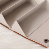 5 Slots Foldable Eyeglasses Organizer Travel Glasses Case Hanging Eyeglass Holder Brown