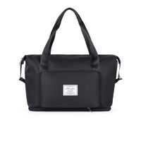 Large Capacity Collapsible Travel Bag Expandable Waterproof Duffel Bag-Black